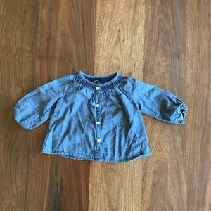 Gap Baby Denim-colored Peasant Top, 6-12 months